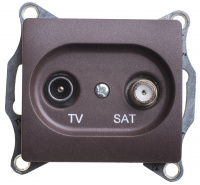 Розетка TV-SAT оконечная 1DB механизм Systeme Electric Glossa Шоколад