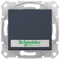 Выключатель 1-клавишный кнопочный с подсветкой и полем для надписи 10A Schneider Electric Sedna Графит