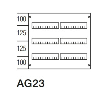 Пластрон глухой DIN125мм 450х500мм, 3ряда ABB