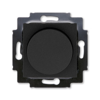 Светорегулятор поворотно-нажимной 60-600 Вт R антрацит / дымчатый чёрный ABB Levit M