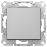 Выключатель 1-клавишный 10A Schneider Electric Sedna Алюминий