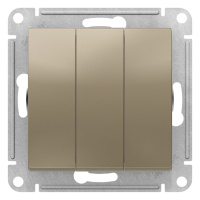 Выключатель 3-клавишный сх.1+1+1 10AX механизм Schneider Electric AtlasDesign Шампань