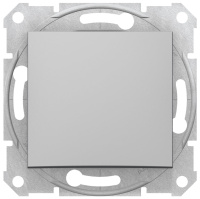 Выключатель 1-клавишный кнопочный 10A Schneider Electric Sedna Алюминий