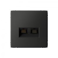 ARTGALLERY РОЗЕТКА двойная компьютерная RJ45+RJ45, кат.6А, механизм, БАЗАЛЬТ