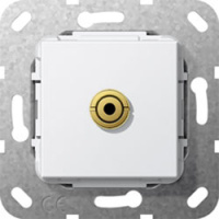 Разъем Mini Jack 3.5мм разветвительный кабель Gira System-55 Белый глянец