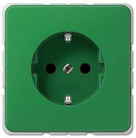 Розетка с/з ударопрочная с защитными шторками безвинт.зажим JUNG CD 500/CD plus Зеленый