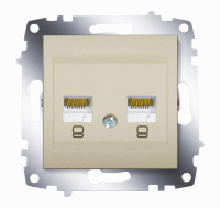 Розетка компьютерная RJ45 cat 6 двойная ABB Cosmo Титаниум