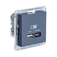 Розетка USB A + тип-C 45W высокоскор.заряд. QCPD механизм Schneider Electric AtlasDesign Грифель