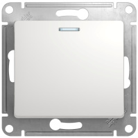 Переключатель 1-клавишный с подсветкой 10A (схема 6A) Systeme Electric Glossa Белый