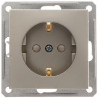 Розетка с заземлением с защитными шторками Wessen 59 Шампань