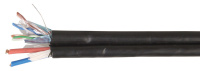 Кабель связи витая пара F/UTP 5E 4х2х24AWG LDPE каб. пит. 2x0,75, 305м черный ITK