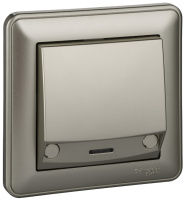 Выключатель карточный с индикацией 16A в сборе с рамкой Wessen 59 Шампань