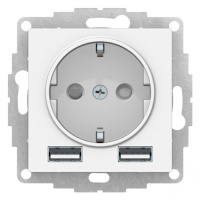 SE AtlasDesign Розетка c 2 USB Лотос 16А A+A 5В/24А 2х5В/12А механизм