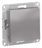 Кнопка нажимная сх.1 10AX механизм Schneider Electric AtlasDesign Алюминий