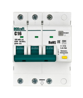 DEKraft ДИФ-103 Дифавтомат 3P 16А 100мА AC (C) 6кА