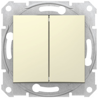 Выключатель 2-клавишный 10A Schneider Electric Sedna Бежевый