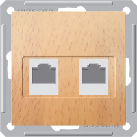 Розетка телефонная RJ11 + компьютерная RJ45 кат.5е Wessen 59 Бук