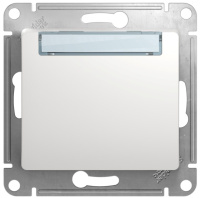 Выключатель кнопочный с табличкой 10A (схема 1) Schneider Electric Glossa Белый