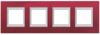 Рамка прямоугольная вертикальная немецкий стандарт 2+2+2+2 мод Bticino Axolute Рубин 