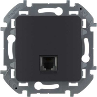 Розетка телефонная для скрытого монтажа, разьем RJ 11 IEK Inspiria Антрацит