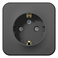 Розетка с заземлением со шторками накладного монтажа 16A 250В Systeme Electric Blanca Антрацит