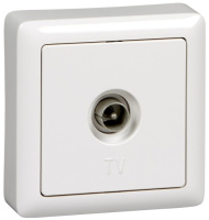 Розетка TV оконечная накладная в сборе Wessen Хит Белый