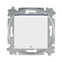 Выключатель одноклавишный с подсветкой белый / дымчатый чёрный ABB Levit