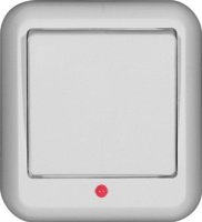 Выключатель 1-клавишный с индикацией 10A монтаж. плата накладной в сборе (опт) Wessen Прима Белый