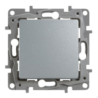 Выключатель кнопочный без фиксации НО/НЗ-контакт 6A Legrand Etika Алюминий