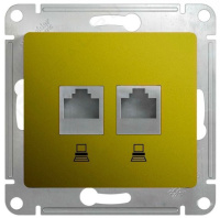 Розетка двойная компьютерная RJ45+RJ45 кат.5E механизм Systeme Electric Glossa Фисташковый