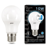 Лампа светодиодная Е27 180-240В 10Вт 4100К шаговое диммирование Gauss Лампа светодиодная Е27 180-240В 10Вт 4100К шаговое диммирование Gauss