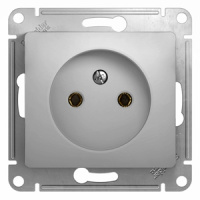 Розетка без заземления Systeme Electric Glossa Алюминий