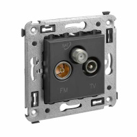 Розетка TV-FM-SAT в стену DKC Avanti Черный матовый