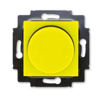 Светорегулятор поворотно-нажимной 60-600 Вт R жёлтый / дымчатый чёрный ABB Levit