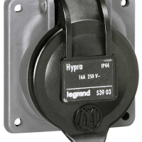 Встраиваемая розетка Hypra - IP 44 - 2К+З - бытовая - 250 В - 16 А - пластик Legrand