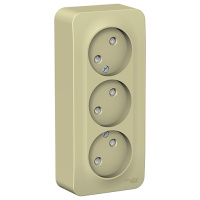 Blanca о/у Розетка 3-я без заземления со шт. изол.пл.,16А, 250В, бежевый Systeme Electric