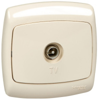 Розетка TV оконечная скрытой установки в сборе Wessen Рондо Слоновая кость