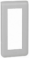 Рамка пластиковая вертикальная 5 модулей алюминий Legrand Mosaic