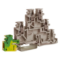 TDE.2, 2 уровня+земля, проходной зажим бежевый 2,5 кв. мм DKC