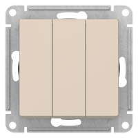 Выключатель 3-клавишный сх.1+1+1 10AX механизм Schneider Electric AtlasDesign Бежевый