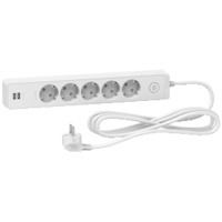 Unica EXTEND Удлинитель 5 розеток 2к+з, кабель 3м, 2 usb, Белый Schneider Electric