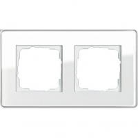 Рамка 2-постовая Gira Esprit Glass C Белое стекло