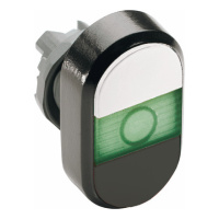 Кнопка двойная MPD7-11G белая/черная зеленая линза с текстом ON/OFF ABB