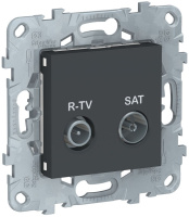 Розетка R-TV/SAT оконечная Schneider Electric Unica New Антрацит