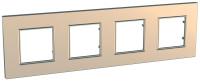 Рамка 4-постовая Schneider Electric Unica Quadro Metallized Медь