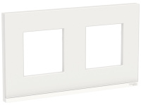 Рамка 2-постовая горизонтальная Schneider Electric Unica New Pure Белое стекло/Белый