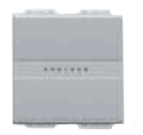 Выключатель безвинтовой зажим, 2 мод Bticino Living Light Алюминий