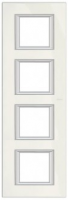 Рамка прямоугольная вертикальная немецкий стандарт 2+2+2+2 мод Bticino Axolute Белый 