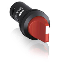 Переключатель C2SS2-10R-10 2-х позиционный красный 1НО (90 градусов) с фиксацией (черное декоративное кольцо) ABB