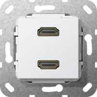 Разъем HDMI High Speed with Ethernet разветвительный кабель 2-местн. Gira System-55 Белый глянец